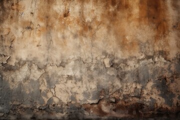 Aged and worn concrete wall background with cracks, Generative ai