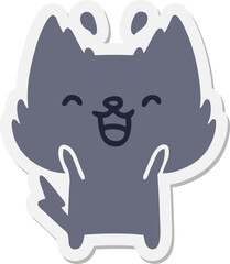 cute frightened cat sticker