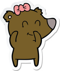 sticker of a female bear cartoon