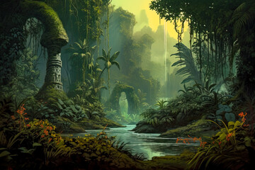 jungle mystic landscape green 