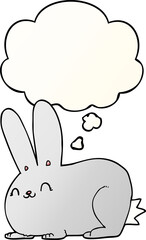 cartoon rabbit with thought bubble in smooth gradient style