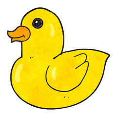 freehand textured cartoon rubber duck