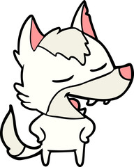 cartoon wolf laughing