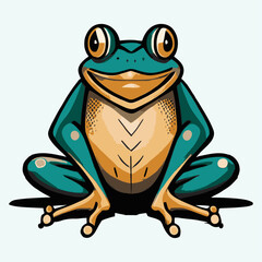 cute frog mascot vector illustration