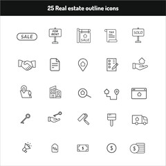 set of Real estate outline vector icons 