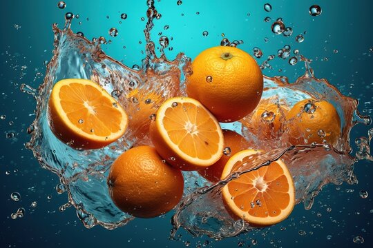 Delicious orange juice splash, isolated on background