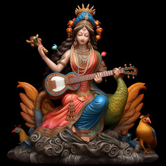 Goddess Saraswati with Veena on her hand.