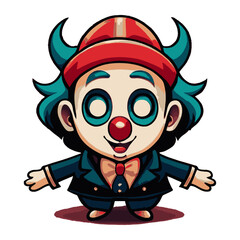 cute mascot vector illustration of smiling clown
