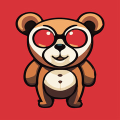 Obraz premium cute mascot vector illustration of a teddy bear