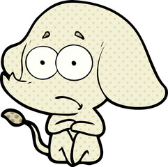 cartoon unsure elephant