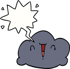 cartoon cloud with speech bubble