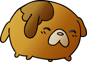 Obraz na płótnie Canvas freehand drawn gradient cartoon of cute kawaii dog