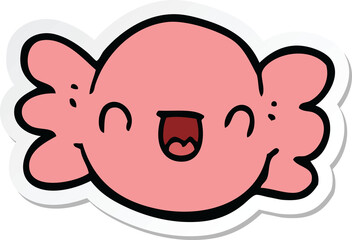 sticker of a cartoon wrapped candy