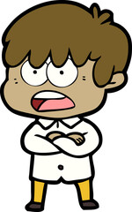 Obraz premium worried cartoon boy