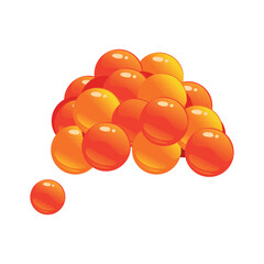 Vector cartoon image of sea caviar Concept of restaurant dishes and seafood. A juicy and bright element for your design.