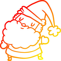 warm gradient line drawing of a santa claus
