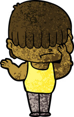 cartoon boy with untidy hair