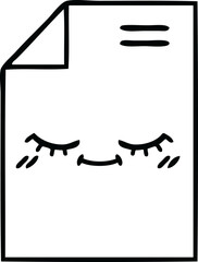 line drawing cartoon of a sheet of paper