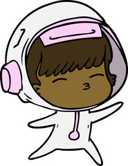 cartoon curious astronaut