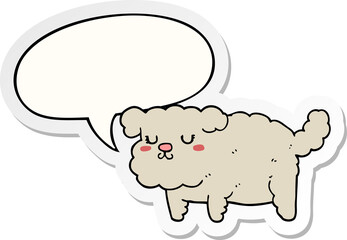 cartoon dog with speech bubble sticker