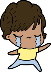 cartoon woman crying