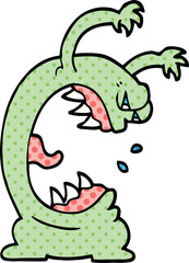 comic book style cartoon monster