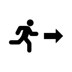 Emergency exit, escape route sign icon color editable