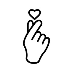 Obraz premium Hand Love Mini Heart Love Line Icon color editable