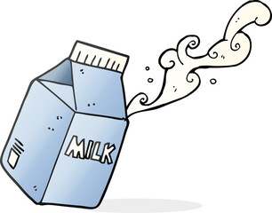 freehand drawn cartoon milk carton