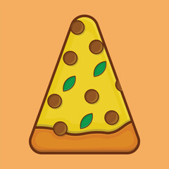 cartoon cheese pizza slice icon vector illustration eps, easy to use again, for logo, mascot