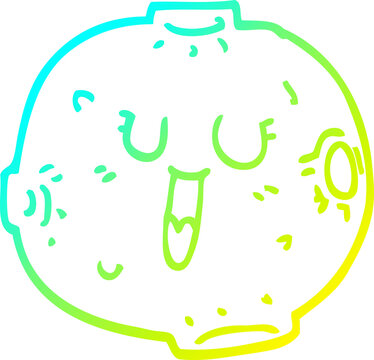 recommend clip art: cold gradient line drawing of a cartoon shining moon