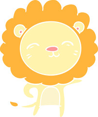 flat color style cartoon lion