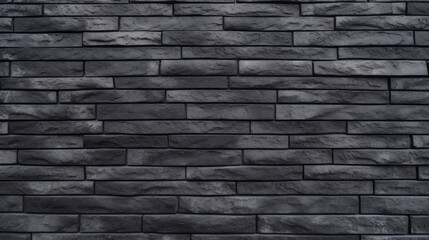 Texture of a black painted brick wall as a background. Generative AI