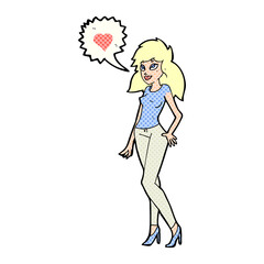 cartoon woman in love
