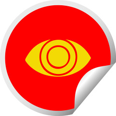 circular peeling sticker cartoon of a eye