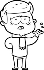 Obraz premium cartoon tired man