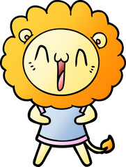 happy cartoon lion