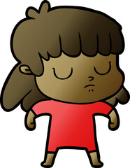 cartoon indifferent woman