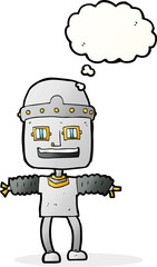 cartoon robot with thought bubble