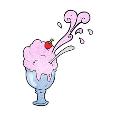 freehand textured cartoon ice cream