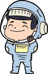 happy cartoon astronaut