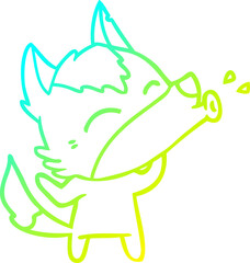 Obraz premium cold gradient line drawing of a howling wolf cartoon