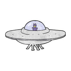 freehand textured cartoon UFO