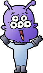 happy cartoon alien