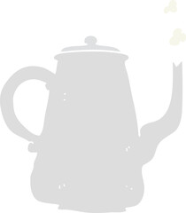 flat color illustration of coffee pot