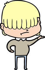 cartoon boy with untidy hair