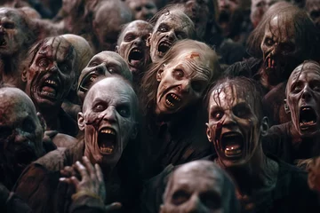 Fotobehang crowd of zombies generative ai © Poter