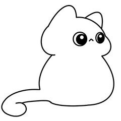 cute cat  chalk coloring