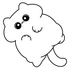 cute cat  chalk coloring