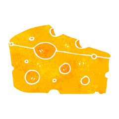 freehand retro cartoon cheese